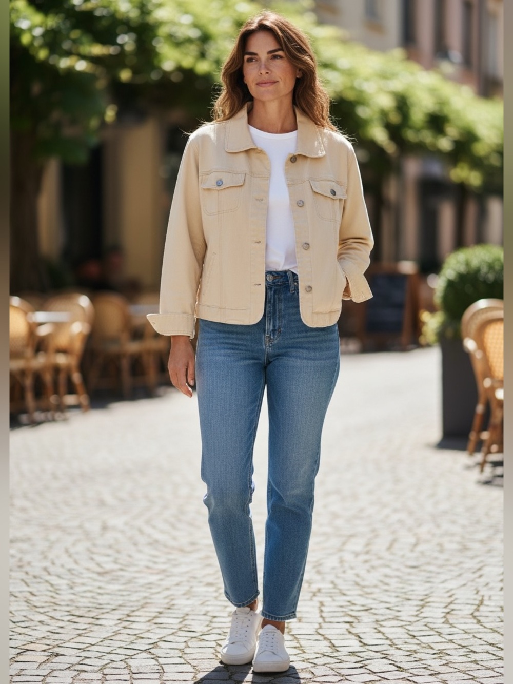 Chico's Light Yellow Denim Jacket